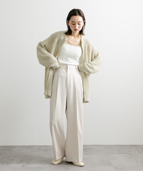 SENSE OF PLACE by URBAN RESEARCH（センスオブプレイスバイアーバンリサーチ）の「『ユニセックス』『洗濯可』シアーメッシュドライバーズカーディガン（カーディガン/ボレロ・メンズ・BLACK/IVORY/MINT・M/L）」の11枚目の写真