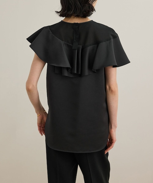 ROPE'(ロペ)の「サテンラッフルブラウス/洗える(シャツ/ブラウス・レディース・ブラック/オフホワイト・F)」の18枚目の写真