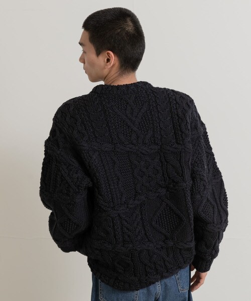 THE GOODLAND MARKET（ザグッドランドマーケット）の「米富繊維　CRAZY ARAN PULLOVER-3（ニット/セーター・メンズ・63NAVY/10WHITE・L）」の6枚目の写真