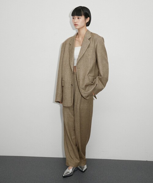 ADAM ET ROPE'（アダムエロペ）の「【公式サイト限定】【セットアップ対応】〈ADMERP〉ヘリンボンスラックス（スラックス・レディース・ブラウン・0.1/3.4）」の21枚目の写真