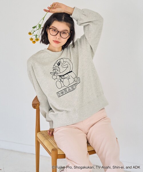 ROPE' PICNIC(ロペピクニック)の「【ドラえもんコレクション】裏毛スウェット(スウェット・レディース・ライトグレー/ピンク・38)」の11枚目の写真