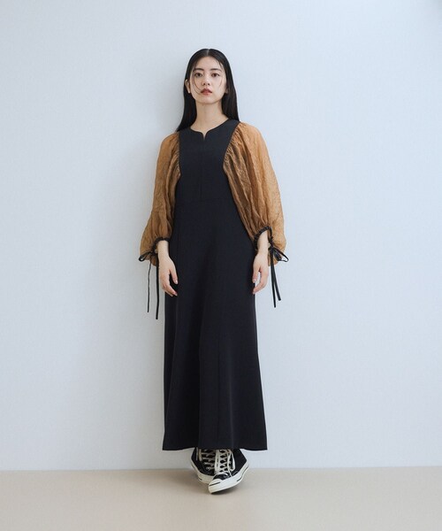 ADAM ET ROPE'（アダムエロペ）の「シアースリーブコンビドレス（ドレス・レディース・ブラック/ブラック系/ネイビー系・36/38）」の15枚目の写真