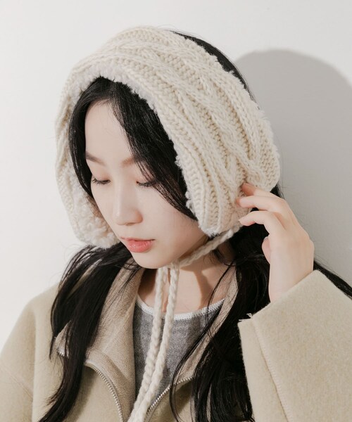 SMELLY（スメリー）の「ケーブルコンビイヤーマフ（イヤーマフ・レディース・IVO/BEG・-）」の9枚目の写真