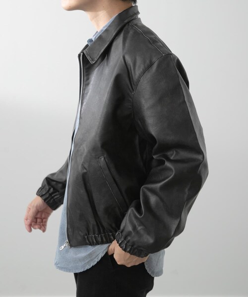 ITEMS URBANRESEARCH（アイテムズ アーバンリサーチ）の「F.L. ジップアップ ジャケット（ライダースジャケット・メンズ・BLK/FADED BLK/BRN/FADED BRN・M/L）」の21枚目の写真