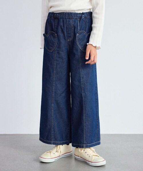 ROPE' PICNIC(ロペピクニック)の「【KIDS/キッズ】ハートポケットストレートワイドデニムパンツ(デニムパンツ・キッズ・ネイビー/サックス・L/M/S)」の9枚目の写真