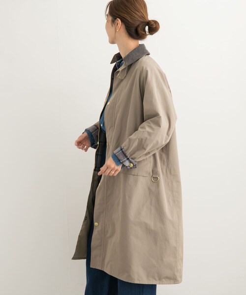 URBAN RESEARCH DOORS（アーバンリサーチドアーズ）の「『別注』Barbour / DOORS　SPEYLONG（ステンカラーコート・レディース・beige/grey・S/M）」の7枚目の写真
