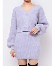 GYDA | 【セットアップ着用可】2WAY シャギースパンコール ニットトップス(ニット/セーター)