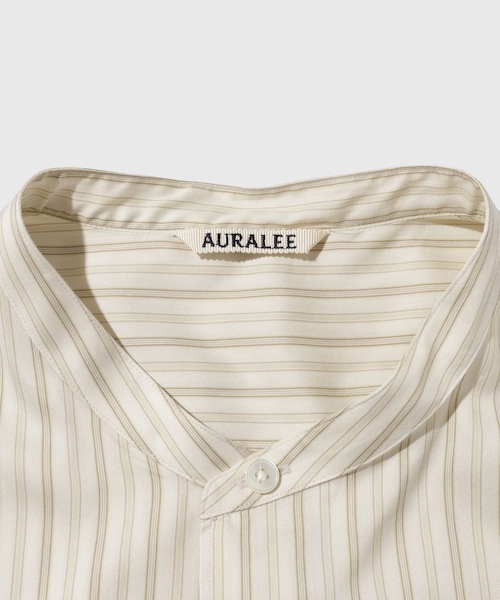 ADAM ET ROPE'（アダムエロペ）の「【AURALEE/オーラリー】COTTON SILK STRIPE STAND COLLAR SHIRT（シャツ/ブラウス・メンズ・キナリ/ブルー系・3/4/5）」の13枚目の写真