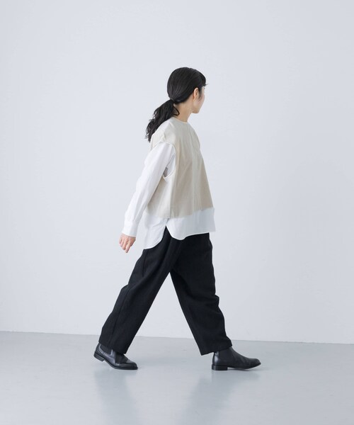 かぐれ（カグレ）の「コットンベルベット2WAYベスト（ベスト・レディース・GREGE/BROWN・Free）」の8枚目の写真