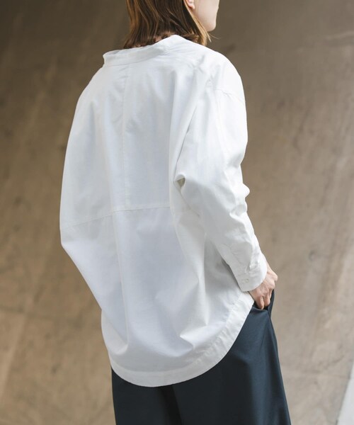 URBAN RESEARCH DOORS(アーバンリサーチドアーズ)の「FORK&SPOON ギボシコクーンロングスリーブシャツ(シャツ/ブラウス・レディース・OFF/BLACK CHK/BLUE ST・1)」の5枚目の写真