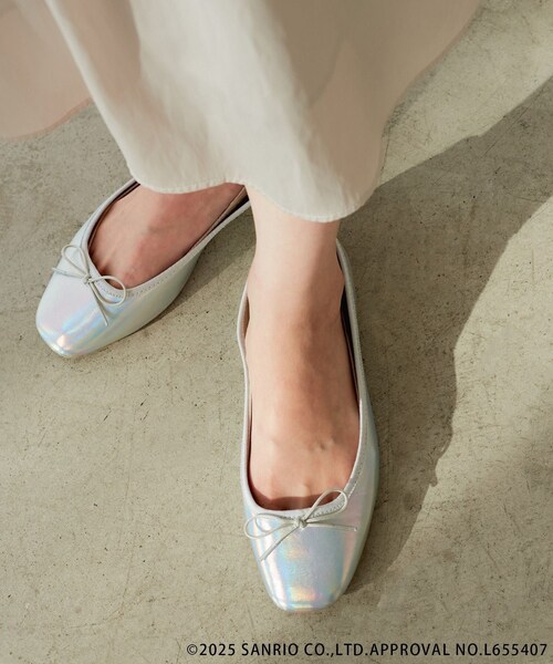 ROPE' PICNIC（ロペピクニック）の「【ROPE' PICNIC×Sanrio characters】軽くてやわらかいバレエシューズ（バレエシューズ・レディース・ブラック/シルバー系・L/M/S）」の14枚目の写真