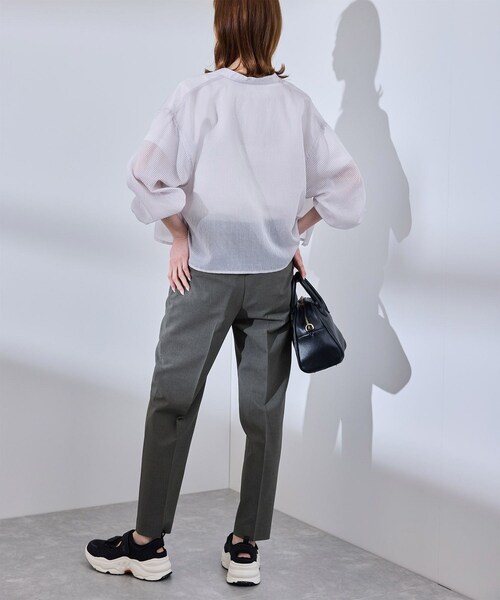 ROPE' PICNIC（ロペピクニック）の「【UV対応】【リネンライク・シリーズ】テーパードパンツ/通勤・セットアップ対応（スラックス・レディース・グレー/グレー系/ダークブラウン/ネイビー・36/38/40）」の17枚目の写真