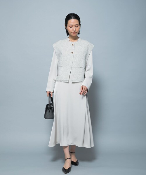 URBAN RESEARCH ROSSO（アーバンリサーチロッソ）の「『別注』CHIGNON×ROSSO　ツイードショートベスト（ベスト・レディース・WHITE/BLACK・Free）」の7枚目の写真