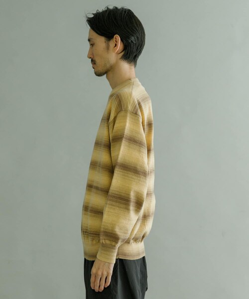 URBAN RESEARCH(アーバンリサーチ)の「マルチボーダークルーネックニット(ニット/セーター・メンズ・GRAY/YELLOW・M/L)」の11枚目の写真