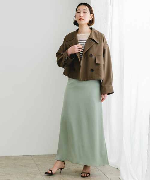 URBAN RESEARCH ROSSO（アーバンリサーチロッソ）の「F by ROSSO　ビッグカラーダブルショートコート（テーラードジャケット・レディース・BEIGE/BROWN・FREE）」の10枚目の写真