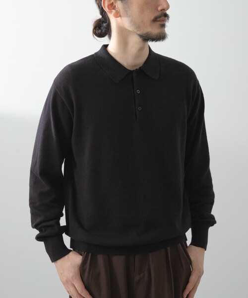 ITEMS URBANRESEARCH（アイテムズ アーバンリサーチ）の「カシミヤ×コットンポロセーター（ニット/セーター・メンズ・GRY/BRD/MOC/BLK・M/L）」の7枚目の写真
