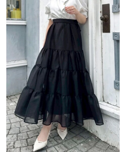 オーガンティアードスカート