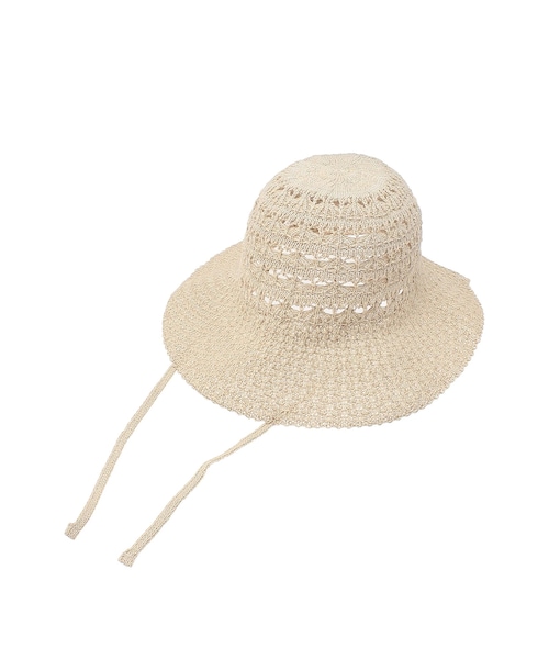 MERCURYDUO（マーキュリーデュオ）の「ペーパーブレードスリットハット（ハット・レディース・ブラック/ベージュ・F）」の2枚目の写真