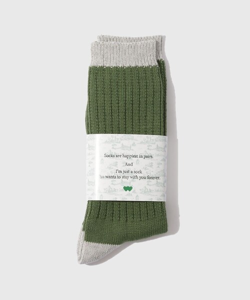 ADAM ET ROPE'(アダムエロペ)の「【Little Yarmouth/リトルヤーマス】Utility Rib Sox(ソックス/靴下・メンズ・ブラック/ホワイト/オリーブ・F)」の5枚目の写真
