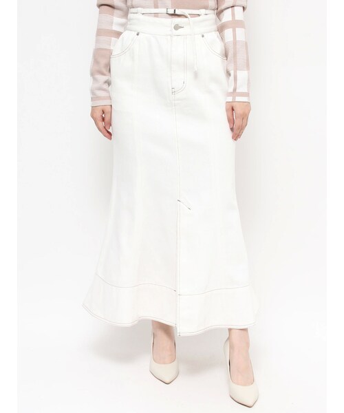 RESEXXY（リゼクシー）の「ウエストデザインマーメイドデニムスカート（デニムスカート・レディース・アイスブルー/ホワイト/インディゴ・S/M）」の4枚目の写真