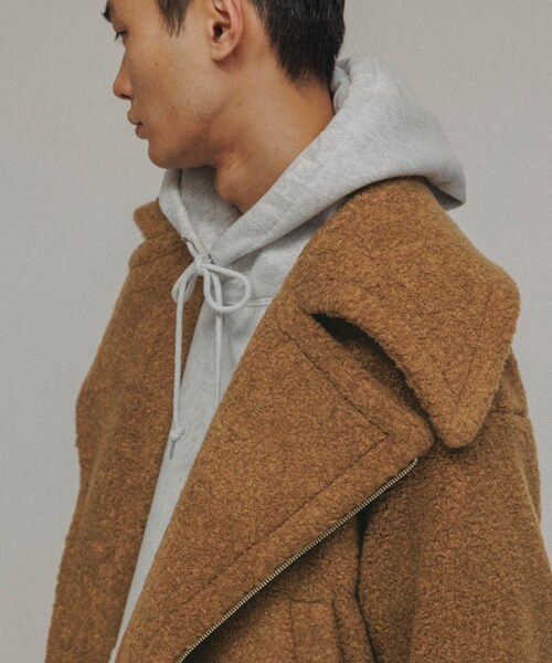 ADAM ET ROPE'（アダムエロペ）の「［OUTER］BOA RIDERS JACKET UNISEX（ライダースジャケット・レディース・オフホワイト/ブラウン・38/40）」の16枚目の写真
