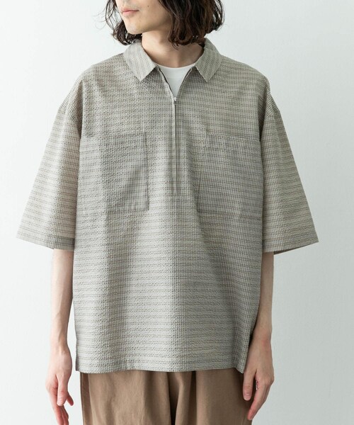 URBAN RESEARCH Sonny Label(アーバンリサーチサニーレーベル)の「シアサッカーハーフジッププルオーバー(シャツ/ブラウス・メンズ・ベージュ/ブルー・M/L)」の15枚目の写真