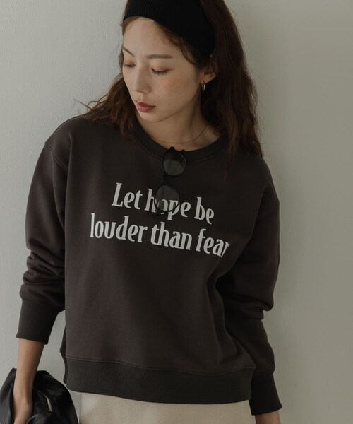 URBAN RESEARCH Sonny Label（アーバンリサーチサニーレーベル）の「メッセージロゴスウェットプルオーバー（スウェット・レディース・チャコール/オートミール/チェリーブラウン・Free）」の5枚目の写真