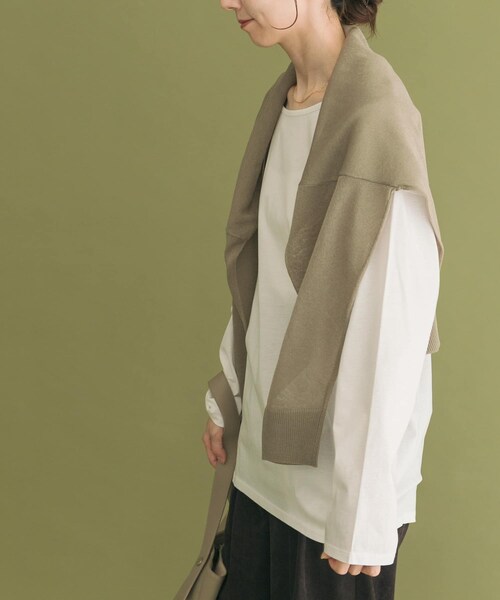 ITEMS URBANRESEARCH(アイテムズ アーバンリサーチ)の「シルケットロングスリーブTシャツ(Tシャツ/カットソー・レディース・WHT/BORDER/BLK・FREE)」の5枚目の写真
