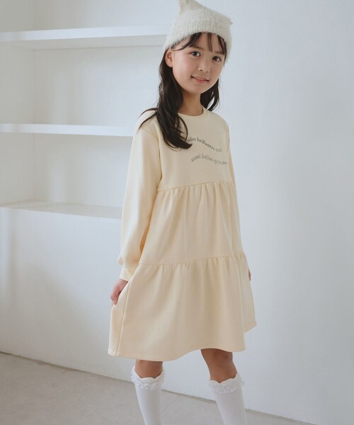 ROPE' PICNIC（ロペピクニック）の「【KIDS/キッズ】裏毛ティアードロゴワンピース（ワンピース・キッズ・ライトグレー/キナリ・L/M/S）」の15枚目の写真