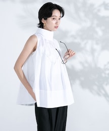 URBAN RESEARCH ROSSO | バックボタンハイネックフレアブラウス(シャツ/ブラウス)