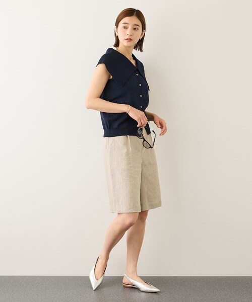 ROPE'（ロペ）の「ビッグカラーオフショルライクトップス/イージーケア（ニット/セーター・レディース・ブラック/オフホワイト/ネイビー・F）」の13枚目の写真