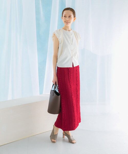 URBAN RESEARCH ROSSO（アーバンリサーチロッソ）の「ジャガードイージーストレートスカート（スカート・レディース・BLACK/RED・FREE）」の11枚目の写真