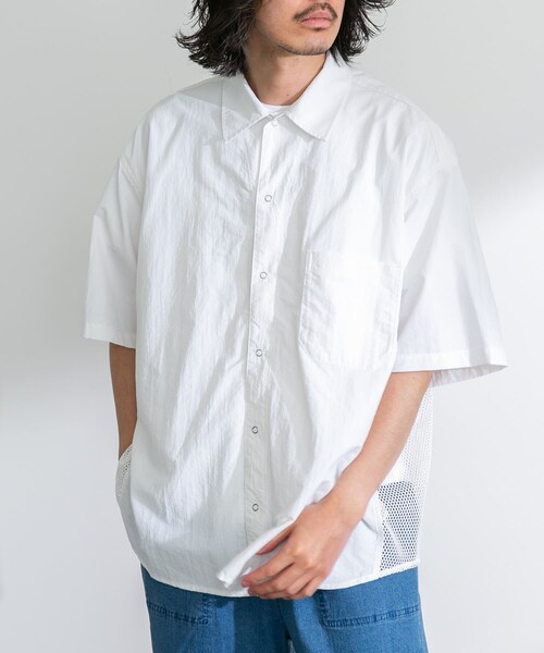 URBAN RESEARCH Sonny Label（アーバンリサーチサニーレーベル）の「ARMY TWILL　Nylon OX Mesh H/S Shirts（シャツ/ブラウス・メンズ・BLACK/KHAKI/WHITE・S/M）」の5枚目の写真