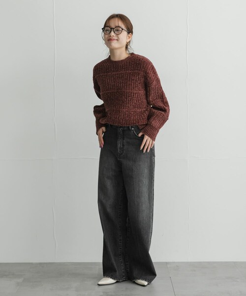 URBAN RESEARCH Sonny Label（アーバンリサーチサニーレーベル）の「モールヤーンクルーネックニットプルオーバー（ニット/セーター・レディース・オフ/ブラウン/グレージュ/ブルー・Free）」の19枚目の写真