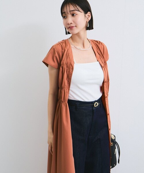 VIS（ビス）の「シャーリングデザインワンピース【WEB限定サイズ】（ワンピース・レディース・ブラック系/ダークブラウン系/ブルー系・F/PF）」の11枚目の写真