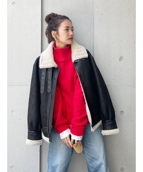 Ungrid（アングリッド）の「フェイクムートンボアブルゾン（ブルゾン  