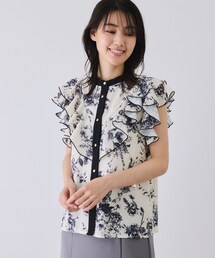 Jayro（ジャイロ）の「単色花ラッフルブラウス（シャツ/ブラウス）」
