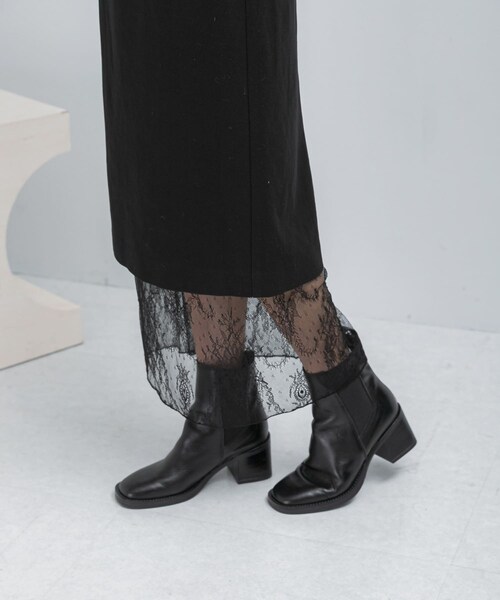 URBAN RESEARCH ROSSO（アーバンリサーチロッソ）の「レースレイヤードミディスカート（スカート・レディース・IVORY/BLACK・36/38）」の19枚目の写真