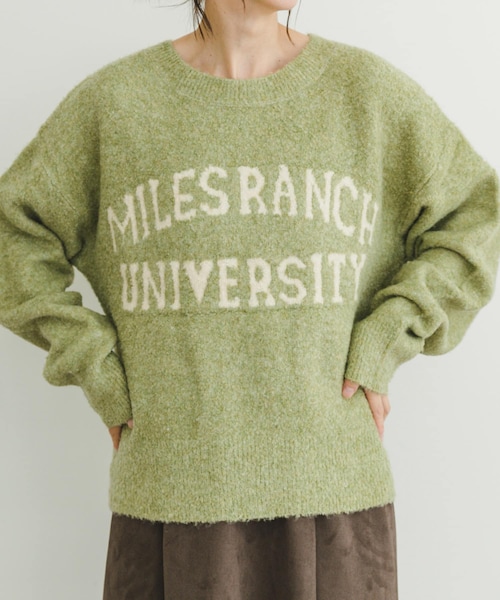 ITEMS URBANRESEARCH（アイテムズ アーバンリサーチ）の「ブークレビッグロゴニット（ニット/セーター・レディース・BRN/L.GRAY/MNT・FREE）」の3枚目の写真