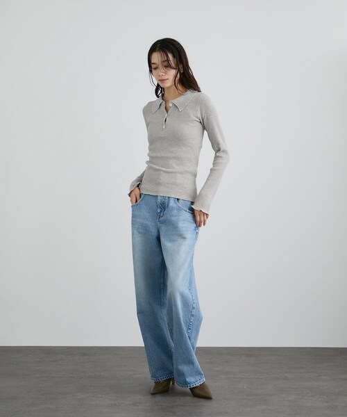 ADAM ET ROPE'(アダムエロペ)の「【Baserange(ベースレンジ)】DUAL LONG SLEEVE TEE(ニット/セーター・レディース・ライトグレー・S)」の17枚目の写真