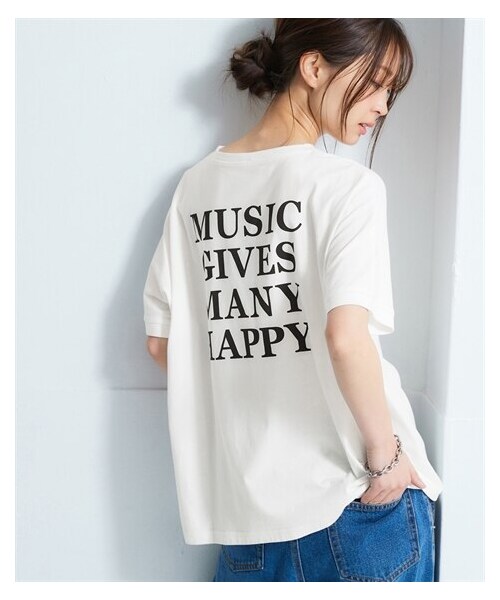 nissen（ニッセン）の「【選べる柄】吸汗速乾オーバーサイズプリントドルマンスリーブＴシャツ（Tシャツ/カットソー・レディース・杢グレー:バックデカロゴ/黒:バックデカロゴ/チャコール:センターロゴ/オフホワイト:センターロゴ/モカ:タテロゴ/カーキ:スターロゴ/オフホワイト:バックロゴ/杢グレー:バックロゴ・S~M/L~LL）」の10枚目の写真