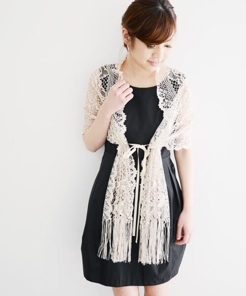 URBAN RESEARCH ROSSO（アーバンリサーチロッソ）の「レースストール（ストール/ショール・レディース・BLK/BEG・FREE）」の4枚目の写真