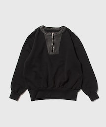 ADAM ET ROPE' | 【KYOU/キョウ】 JEFFERSON Leather x Original Supima Aging Cotton Sweat(スウェット)