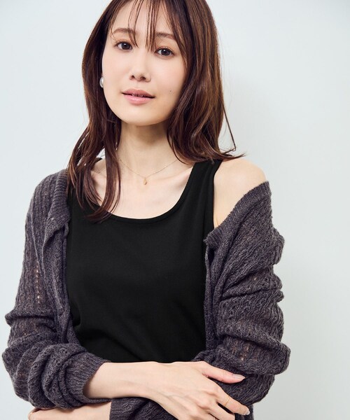 ROPE' PICNIC（ロペピクニック）の「ベーシックリブタンクトップ（タンクトップ・レディース・ブラック/オフホワイト/ブラウン/パープル系・M）」の10枚目の写真