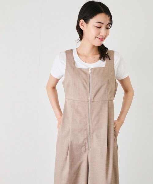 Jayro（ジャイロ）の「【EC限定】フロントジップサロペット（サロペット/オーバーオール・レディース・チャコール/グレー/ブラウン系/ベージュ・M）」の19枚目の写真