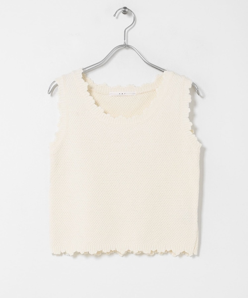 KBF（ケイビーエフ）の「クロシェスカラップタンクトップ（タンクトップ・レディース・IVORY/TOP GRAY/NAVY・One）」の12枚目の写真