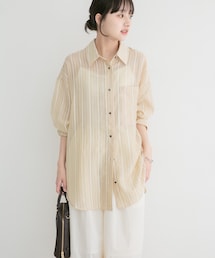 ITEMS URBANRESEARCH | シアープリントストライプシャツ(シャツ/ブラウス)