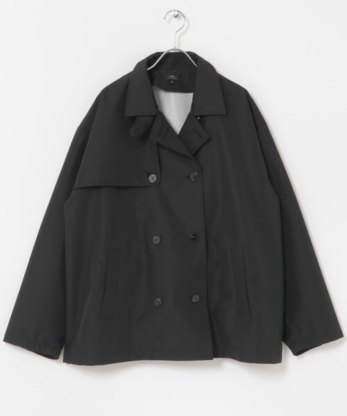 ITEMS URBANRESEARCH(アイテムズ アーバンリサーチ)の「撥水×防風 3Layerショートトレンチ(ステンカラーコート・メンズ・BLACK/DARK BEIGE・M/L)」の6枚目の写真