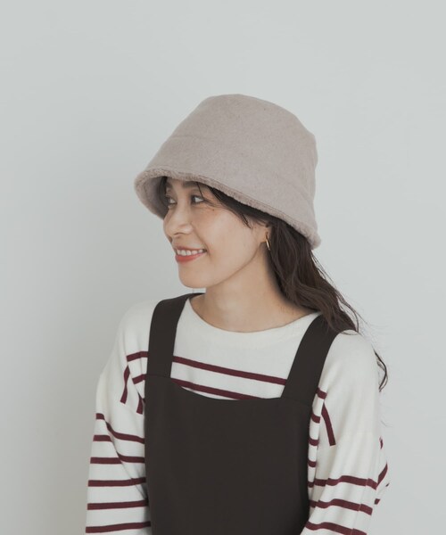 URBAN RESEARCH DOORS（アーバンリサーチドアーズ）の「リバーシブルハット（ハット・レディース・BLACK/BEIGE・one）」の2枚目の写真