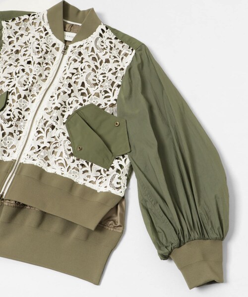 URBAN RESEARCH(アーバンリサーチ)の「STUMBLY LACE COMBI SHEER SL MA-1(MA-1・レディース・KHAKI・38)」の5枚目の写真